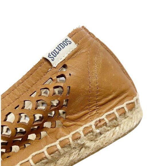 Soludos Perforated Leather Espadrille Flat Smoking Loafers size 9 - Picture 4 of 9
